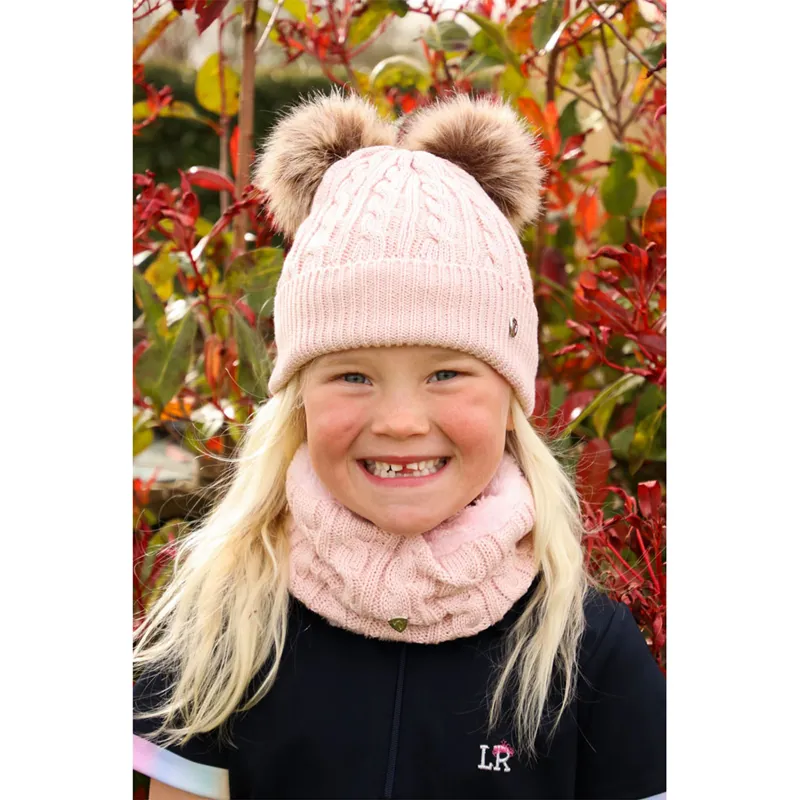 Hy Equestrian Morzine Children's Hat And Snood Set - Pink