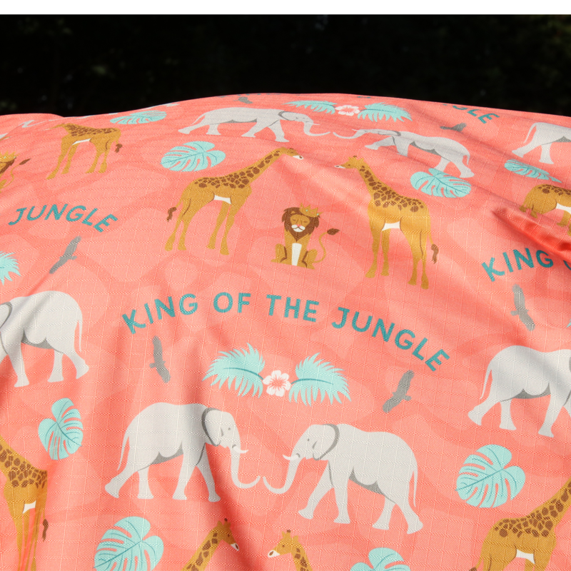 Hy StormX Original King of the Jungle 0g Turnout Rug - Peach/Mint-3