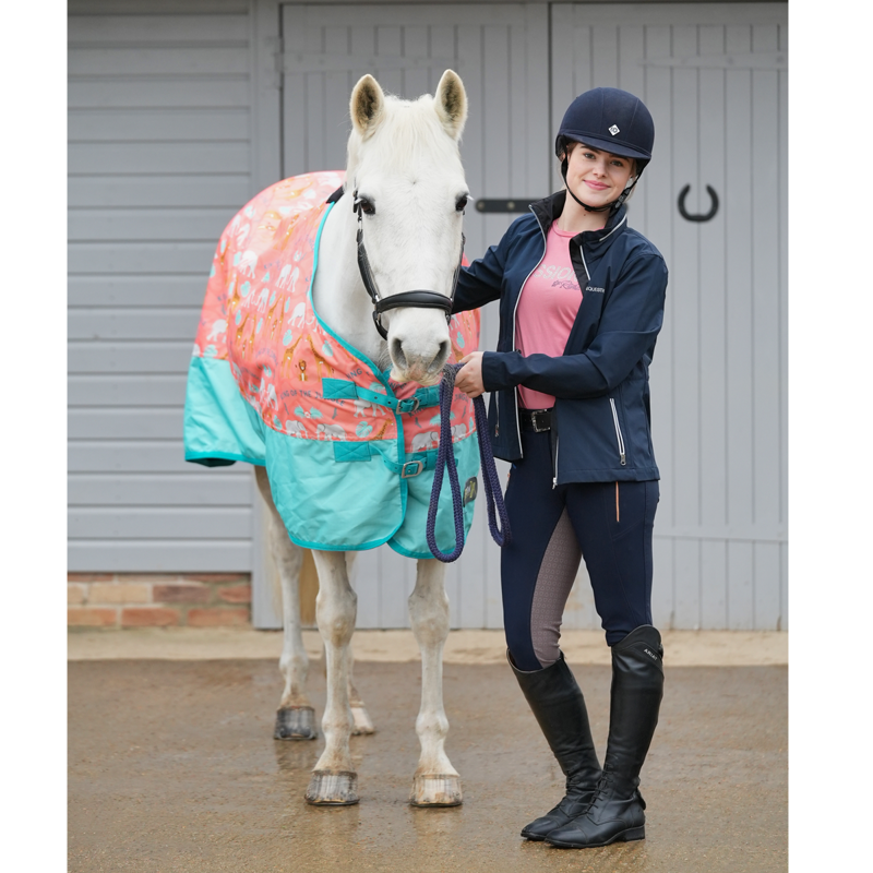 Hy StormX Original King of the Jungle 0g Turnout Rug - Peach/Mint-2