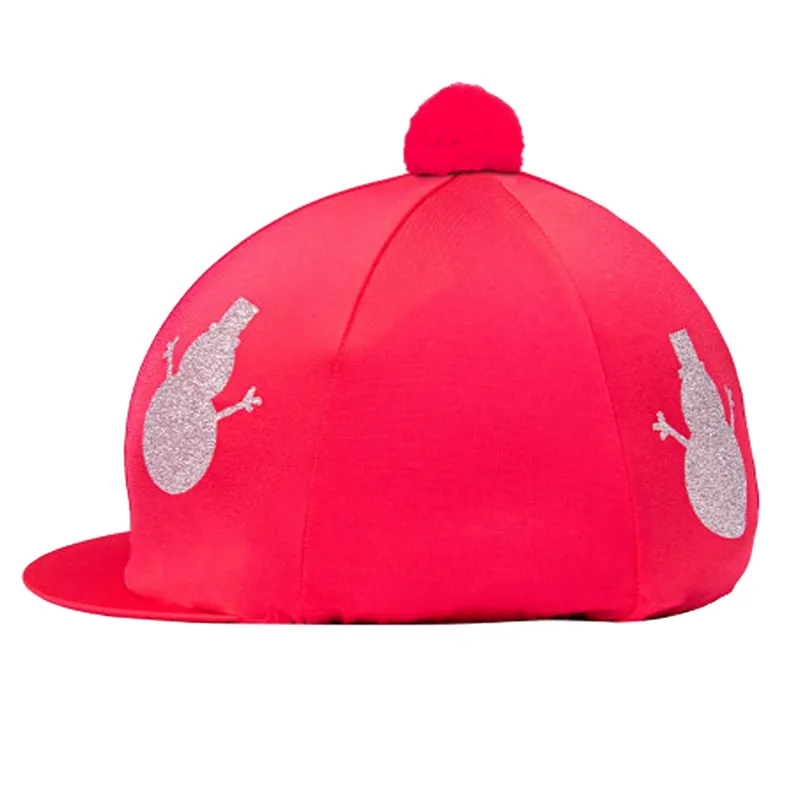 Hy Equestrian Christmas Snowman Hat Silk - Red/Silver