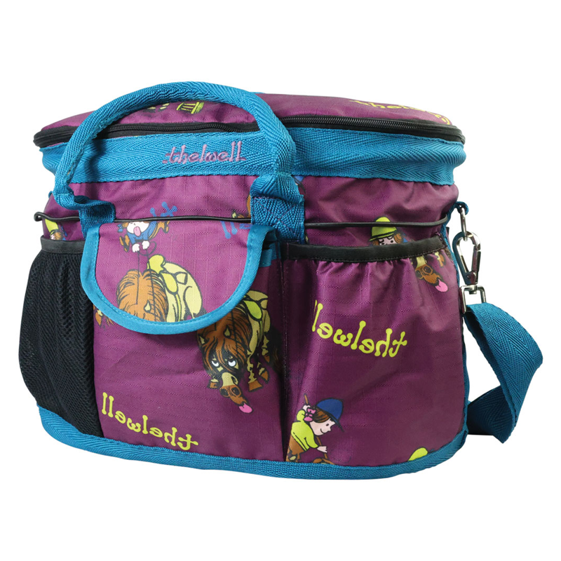 Hy Equestrian Thelwell Collection Pony Friends Grooming Bag - Imperial Purple/Pacific Blue-1