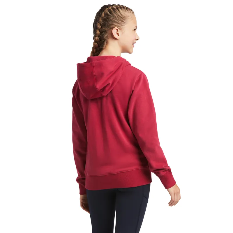 Ariat Youth 3D Logo 2.0 Hood - Red Bud-1