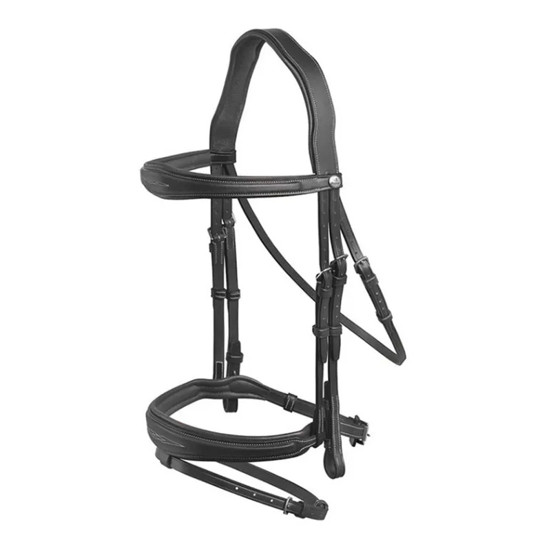 Prestige Fancy Stitching Bridle with Flash Noseband - Black