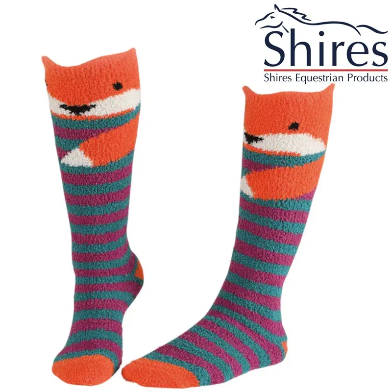 Shires Adult Fluffy Socks - Fox