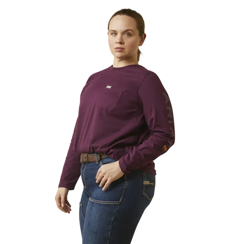 Ariat Women's Workman Logo T-Shirt - Potent Purple Peppercorn