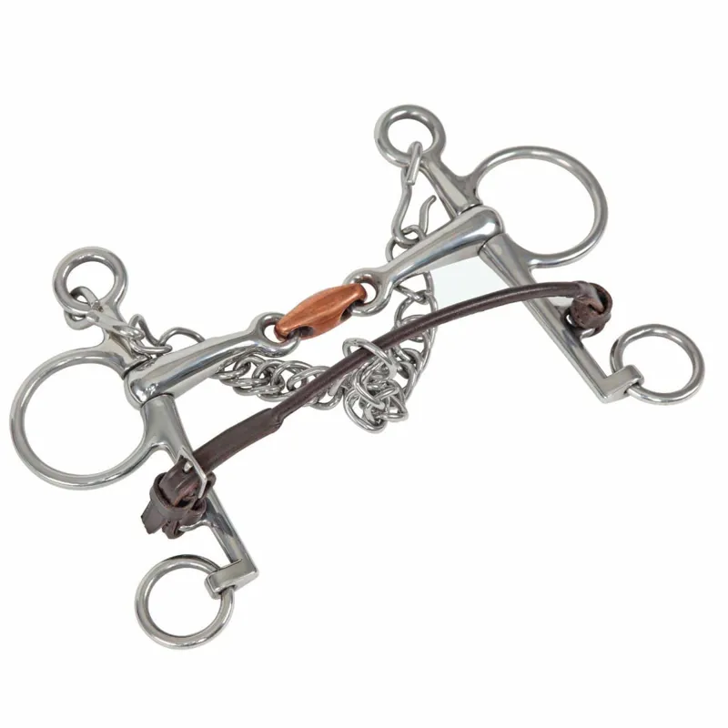 Shires Velociti GARA Rolled Leather Lip Strap - Havana