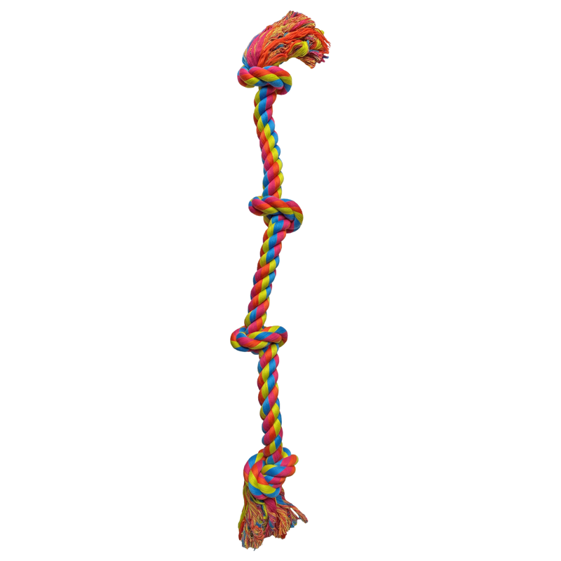 Hem and Boo Extreme 4 Knots Rope Toy - Bright Multi