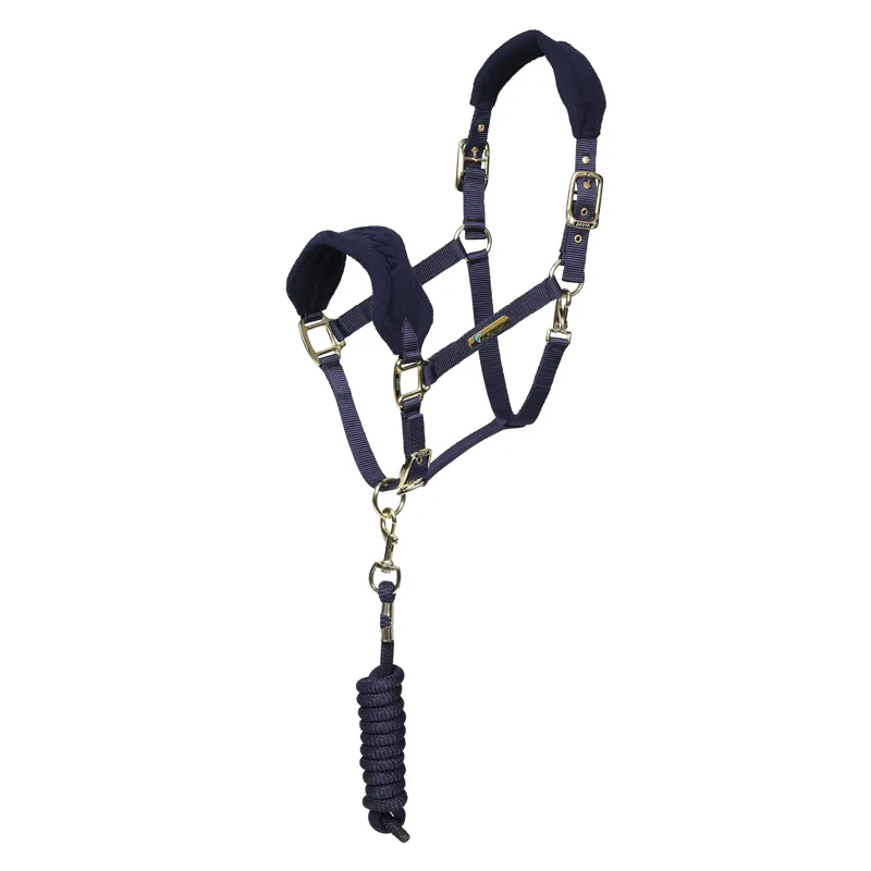 Shires Arma Fleece Headcollar and Leadrope - Navy