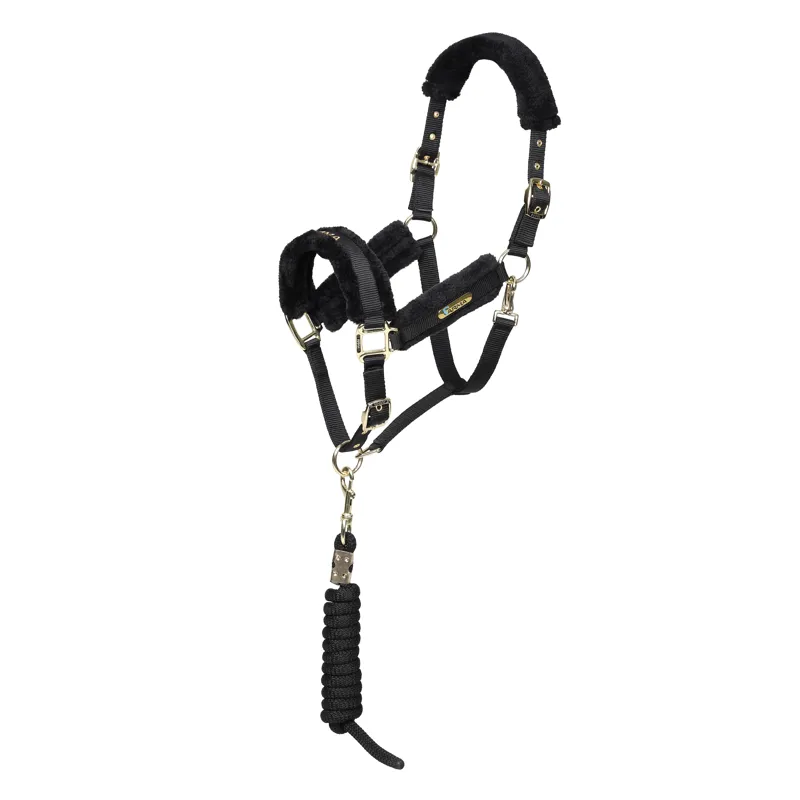 Shires Arma Logo Headcollar and Leadrope - Black