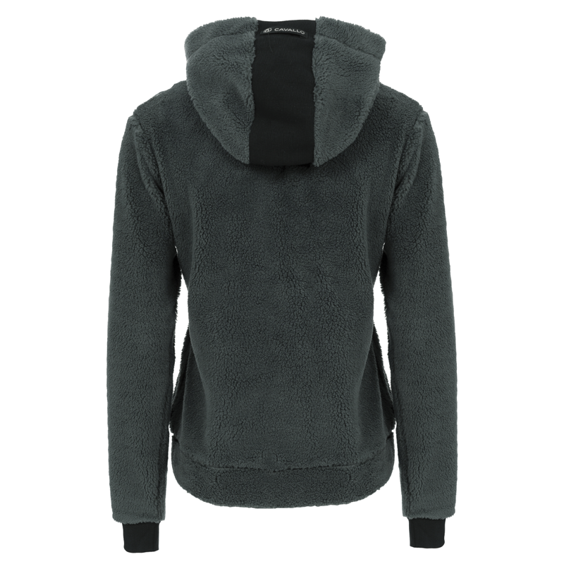 Cavallo Elis Ladies Woven Fur Hoody - Deep Green-1