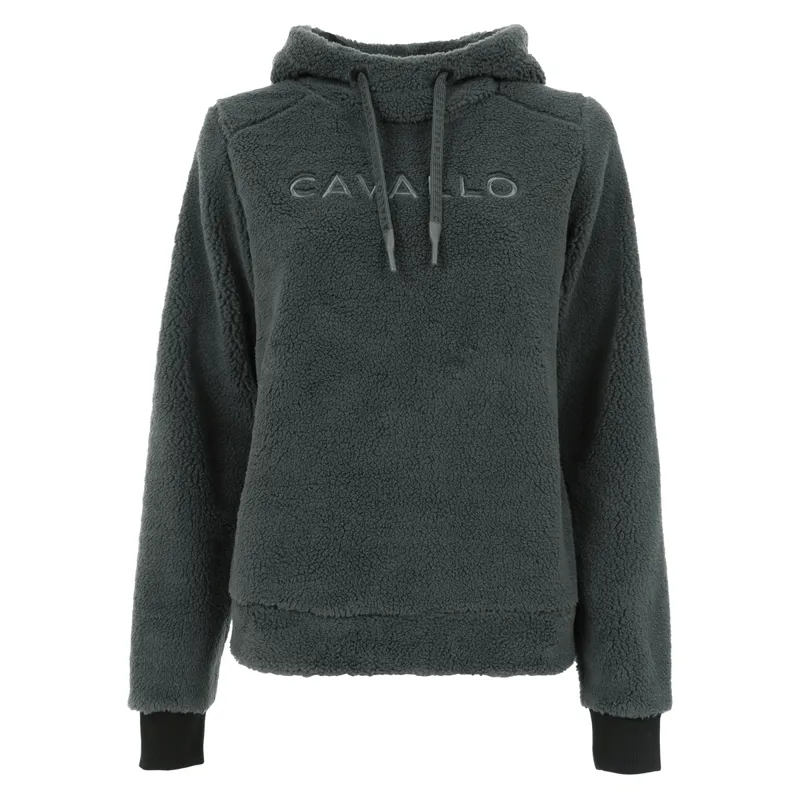 Cavallo Elis Ladies Woven Fur Hoody - Deep Green