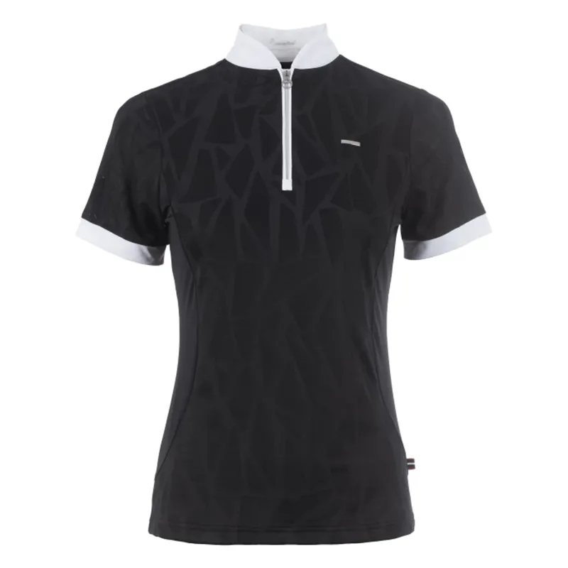 Cavallo Ladies Jaquard Half Zip Competition Shirt - Black