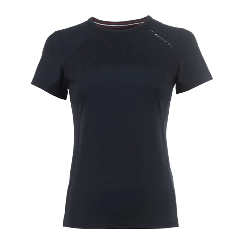 Cavallo Ladies Lace Round-Neck T-Shirt - Dark Blue
