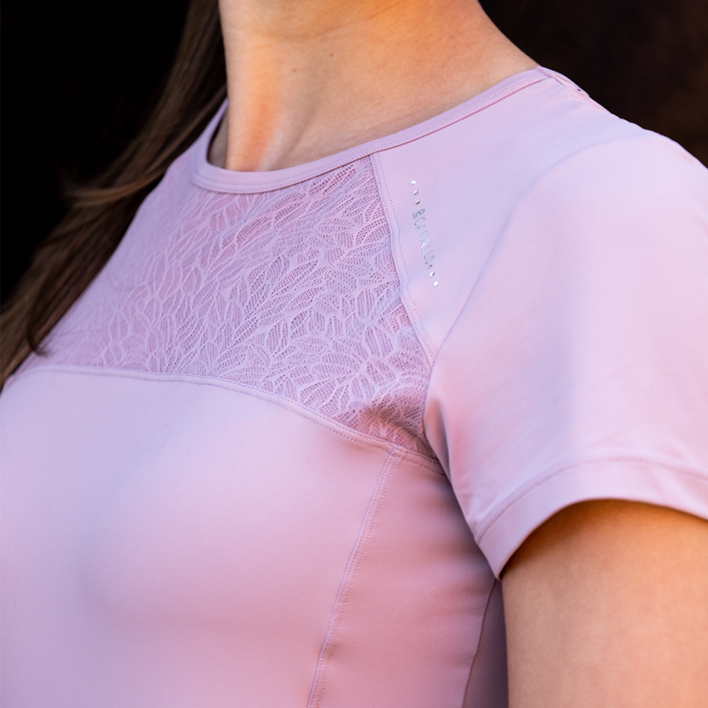 Cavallo Ladies Lace Round-Neck T-Shirt - Dusty Rose-2