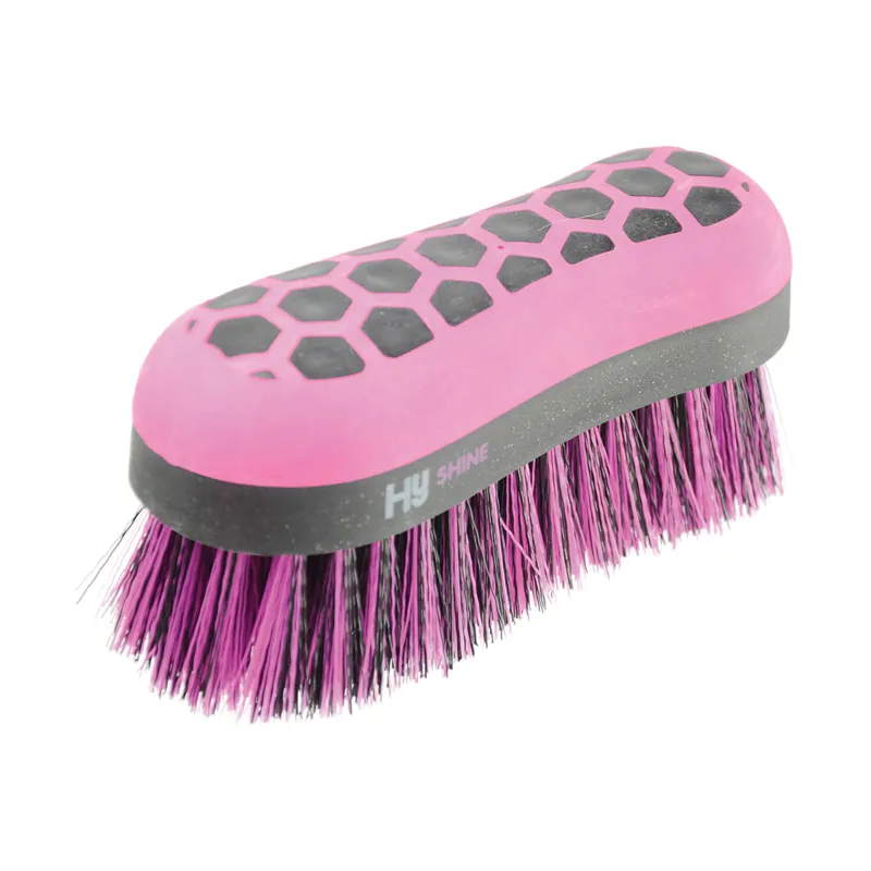 Hy Equestrian Glitter Dandy Brush - Black/Pink