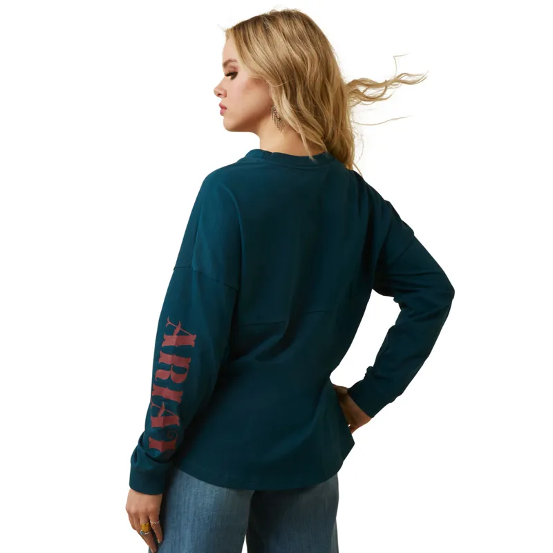 Ariat Woman's Love Oversized Tee - Reflecting Pond-1