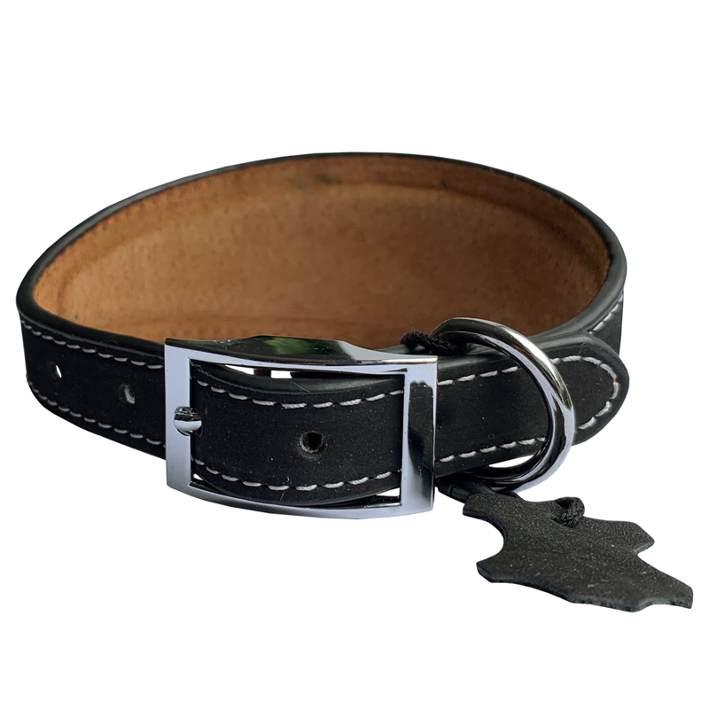 Hem and Boo Leather Greyhound And Whippet Dog Collar - Brown