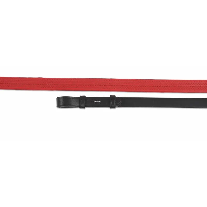 Shires Velociti Nylon Insert Rubber Grip Reins 5/8 x 54 BLK/RED