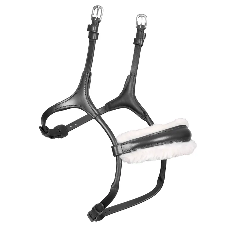Shires Velociti Rapida Rolled Fleece Cavesson Noseband - Black 