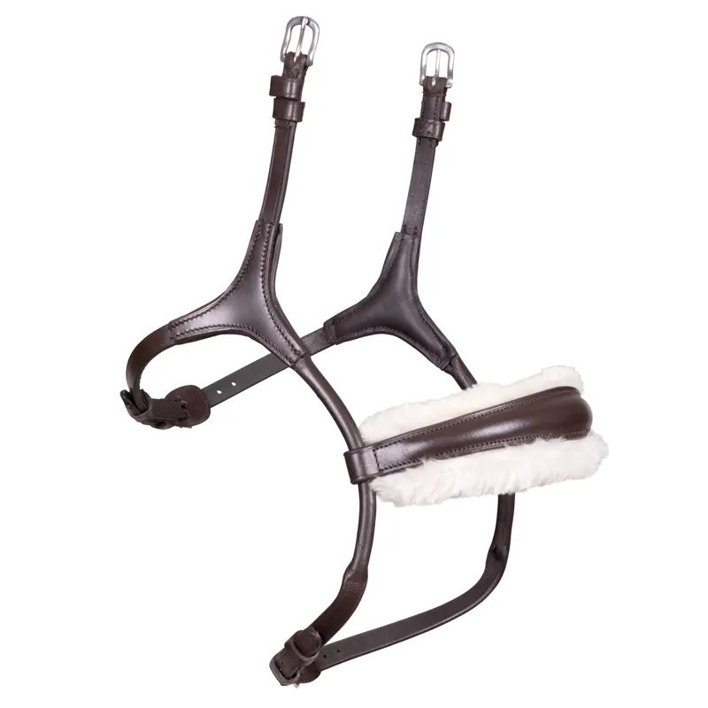 Shires Velociti Rapida Rolled Fleece Cavesson Noseband - Havana