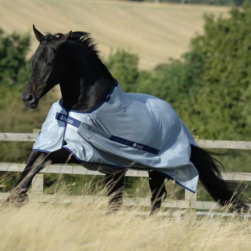 Bucas Buzz-Off Detachable Neck Fly Rug - Blue-2