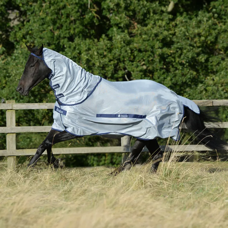 Bucas Buzz-Off Detachable Neck Fly Rug - Blue
