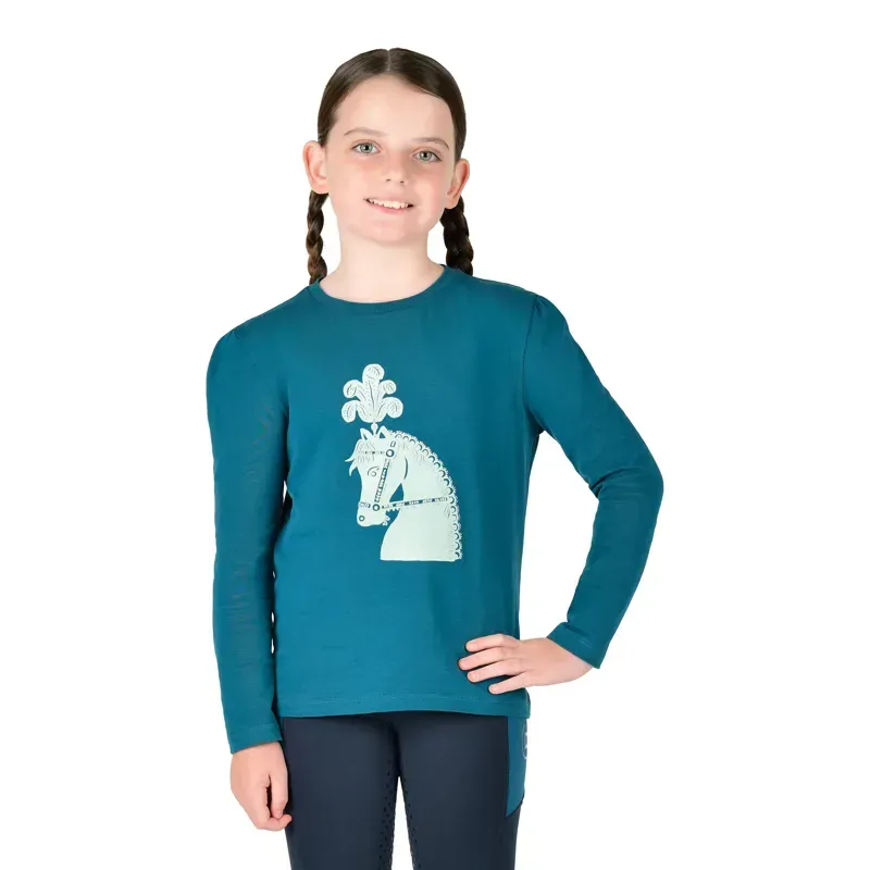 Dublin Kids Poppy Puff Sleeve Tee - Legion Blue/Pony Silhouette-1