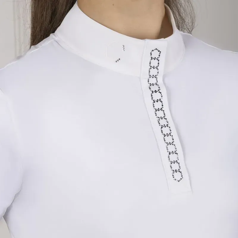 Coldstream Ladies Clarilaw Diamante Show Shirt - White-2