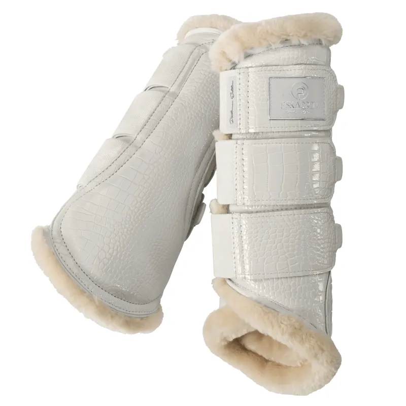 Eskadron Croco Faux Fur Tendon Boots Platinum AW22 - Pearl Grey