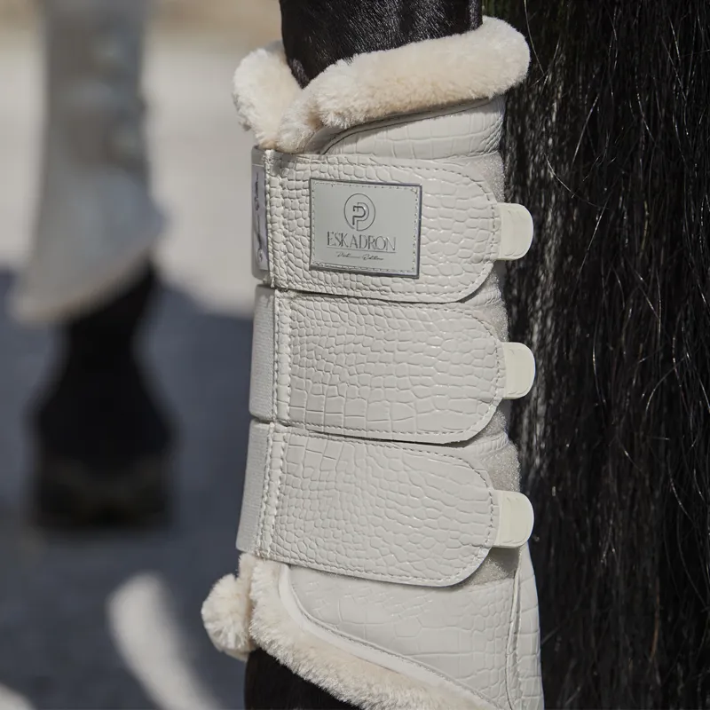 Eskadron Croco Faux Fur Tendon Boots Platinum AW22 - Pearl Grey-1