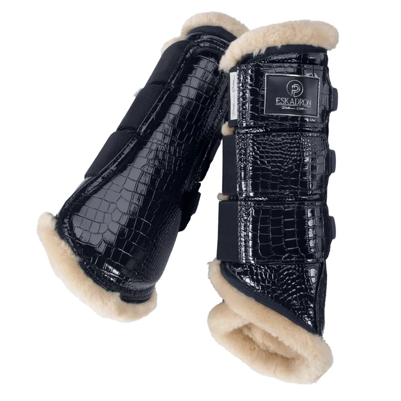 Eskadron Croco Faux Fur Tendon Boots Platinum AW22 - Navy