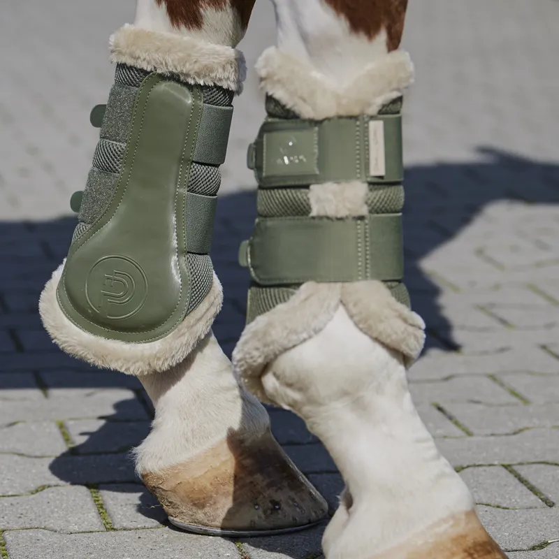 Eskadron Mesh Faux Fur Tendon Boots Platinum AW22 - Ash Green-1