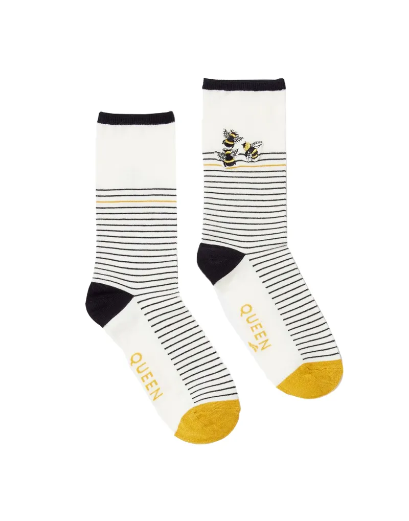 Joules Excellent Everyday Single Eco Vero Socks - Bee Stripe