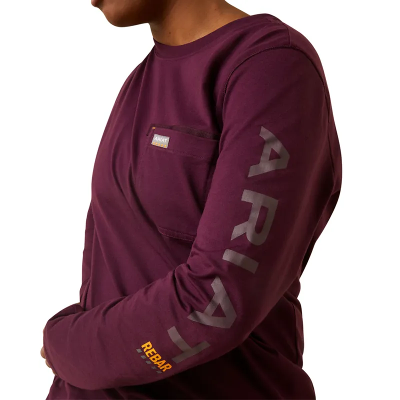 Ariat Women's Workman Logo T-Shirt - Potent Purple Peppercorn-2