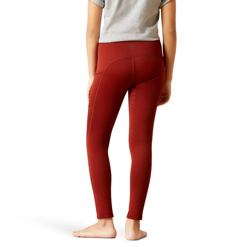 Ariat Youth Venture Thermal Half Grip Tights - Fired Brick-1