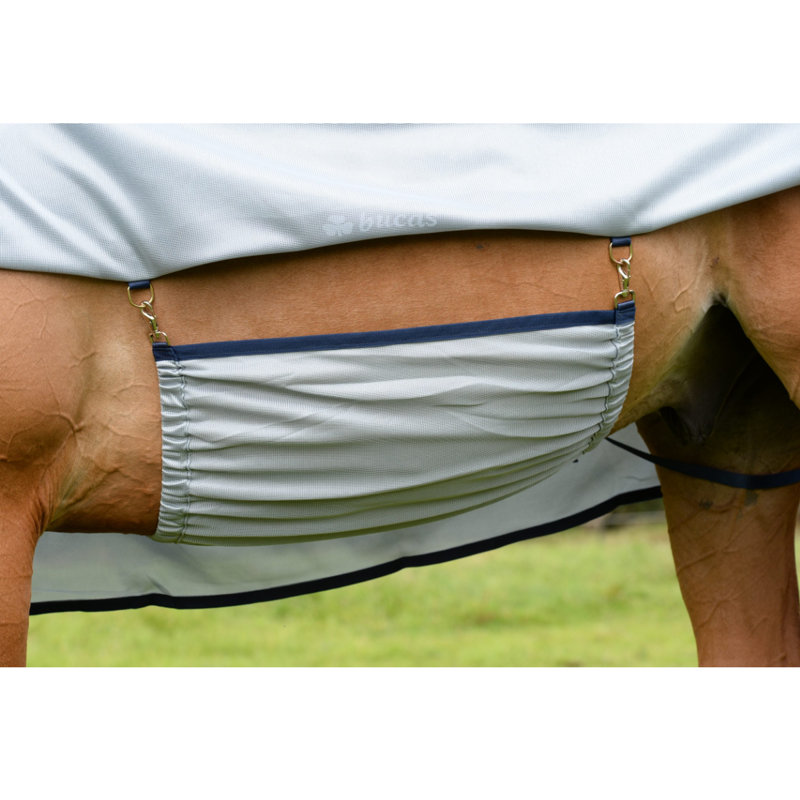 Bucas Buzz-Off Full Neck Fly Rug - Silver/Blue-2