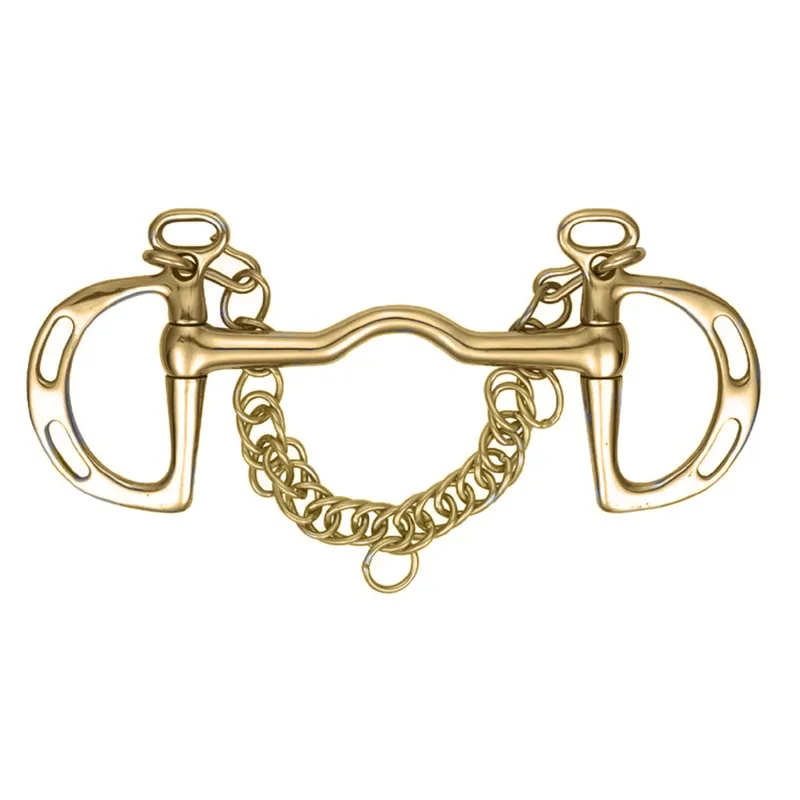 Shires Slotted Cheek Port Kimblewick - Brass