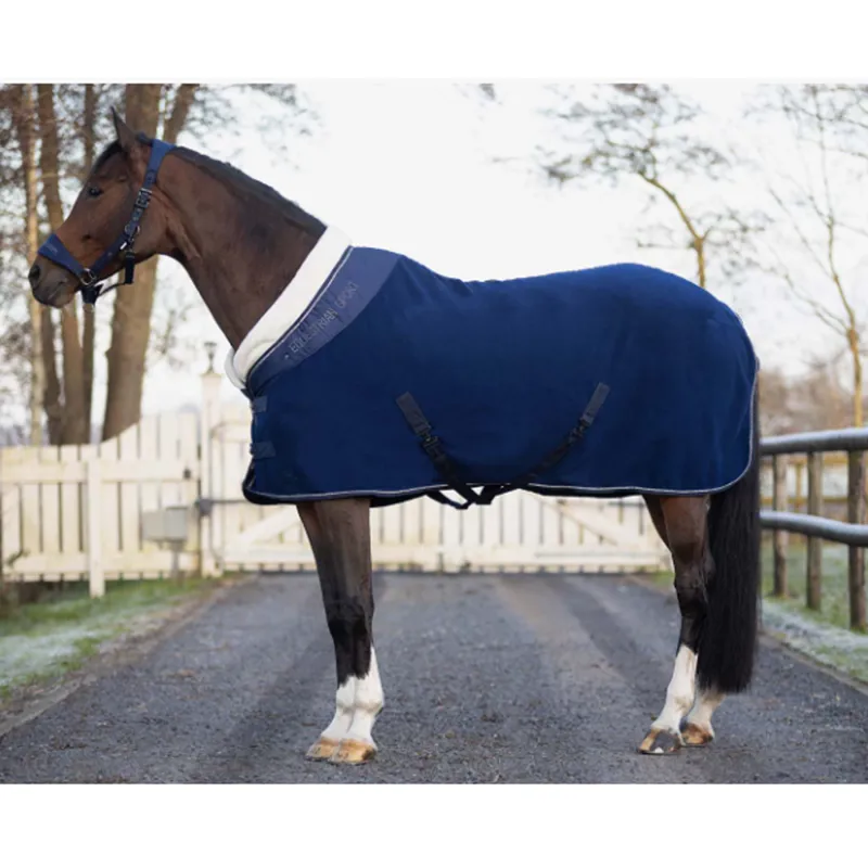 QHP Gloss Fleece Rug - Navy