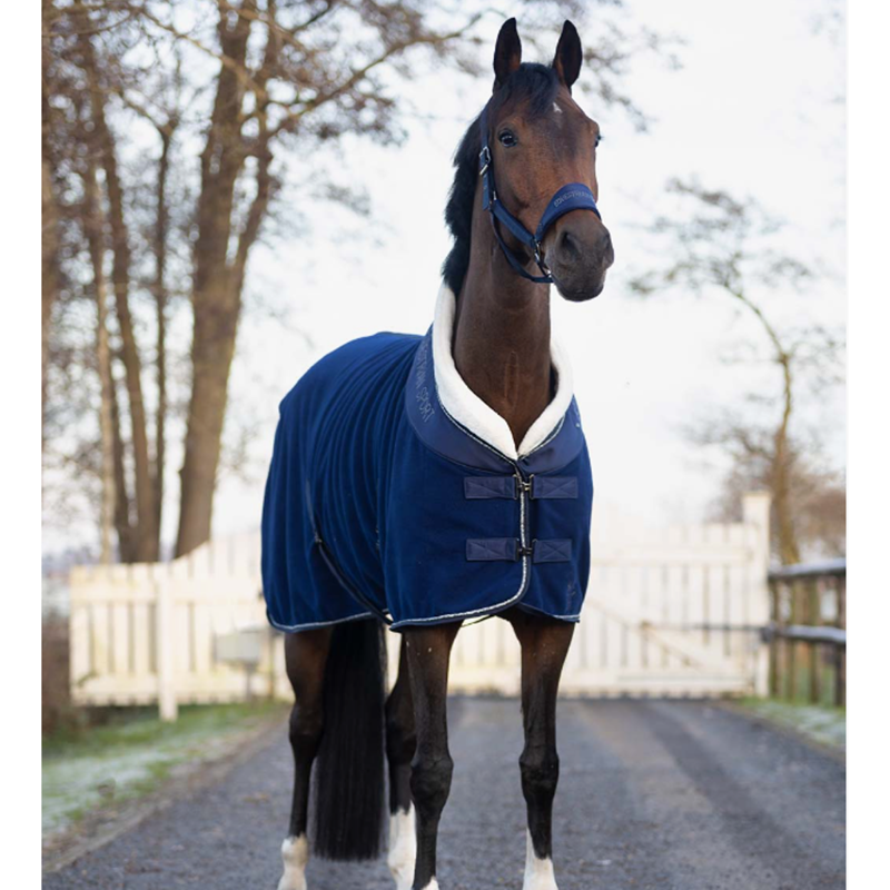 QHP Gloss Fleece Rug - Navy-1