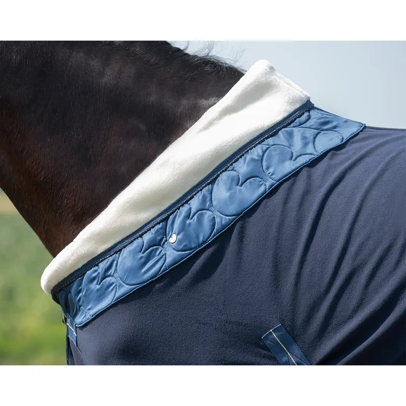 QHP Lily Fleece Rug - Navy-2