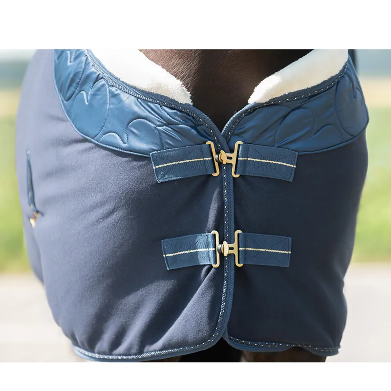 QHP Lily Fleece Rug - Navy-3