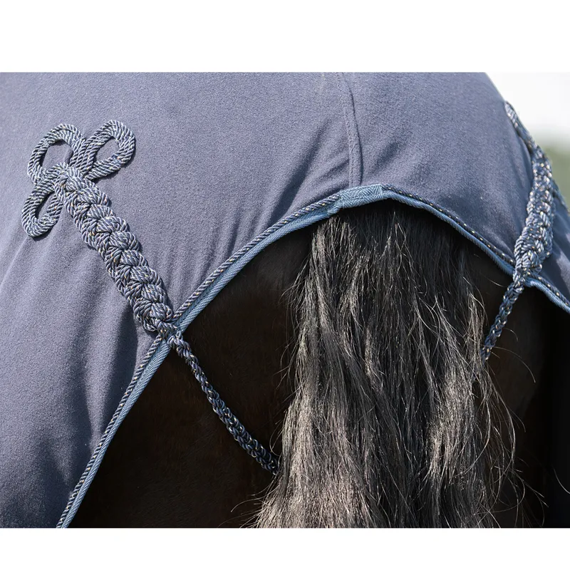 QHP Lily Fleece Rug - Navy-5