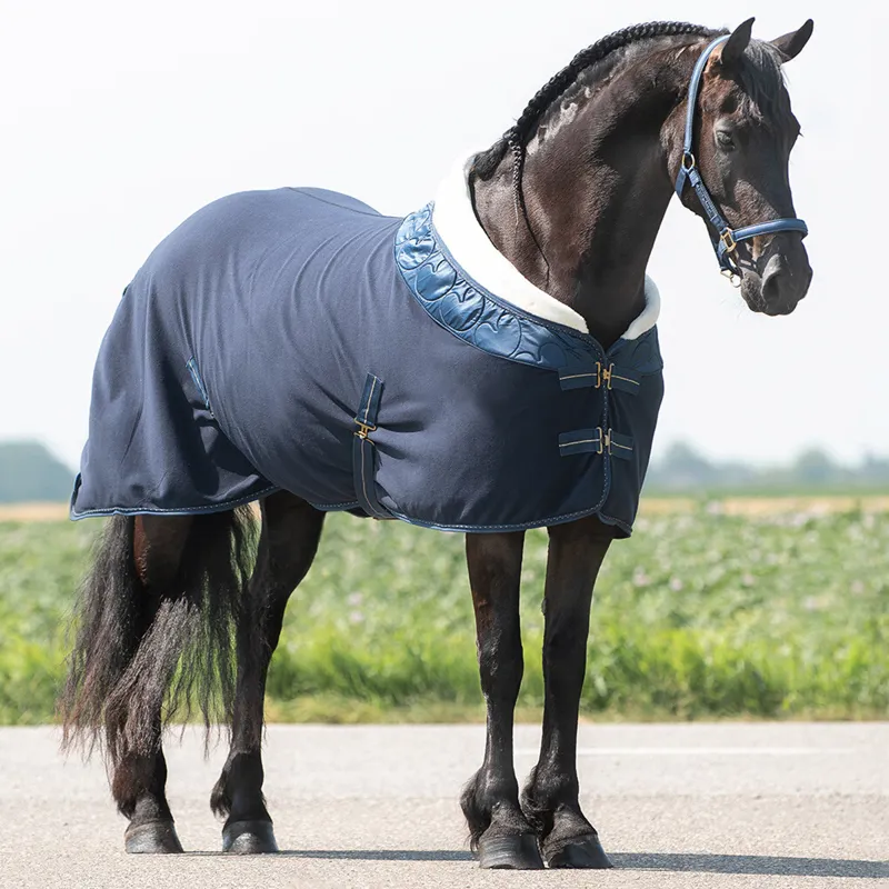 QHP Lily Fleece Rug - Navy