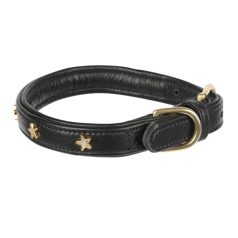 Shires Digby and Fox Star Dog Collar - Black