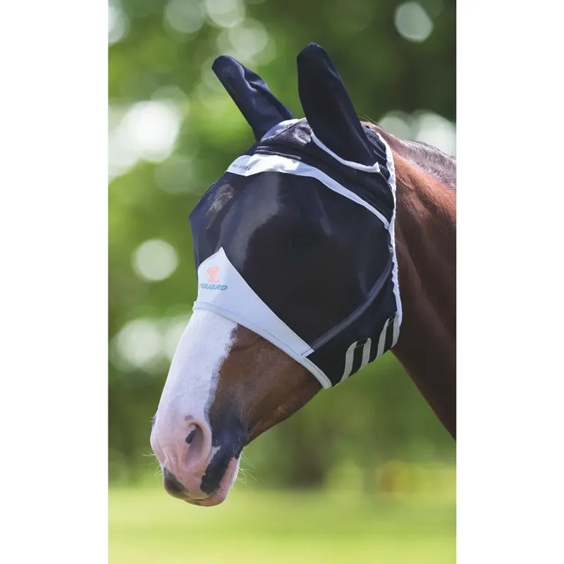 Shires Fine Mesh Fly Mask with Ears - Black
