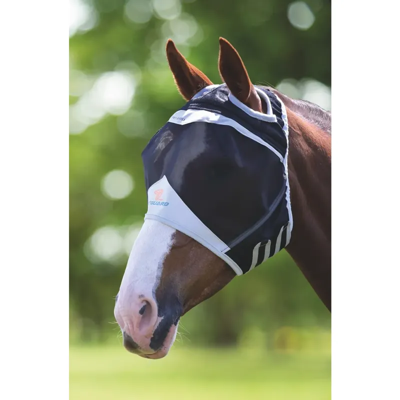 Shires Fine Mesh Earless Fly Mask with Ear Holes - Black