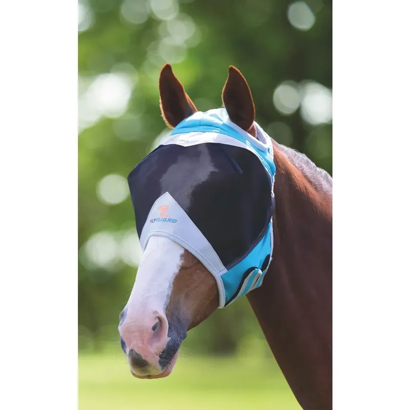 Shires Fine Mesh Fly Mask With Ear Holes - Teal