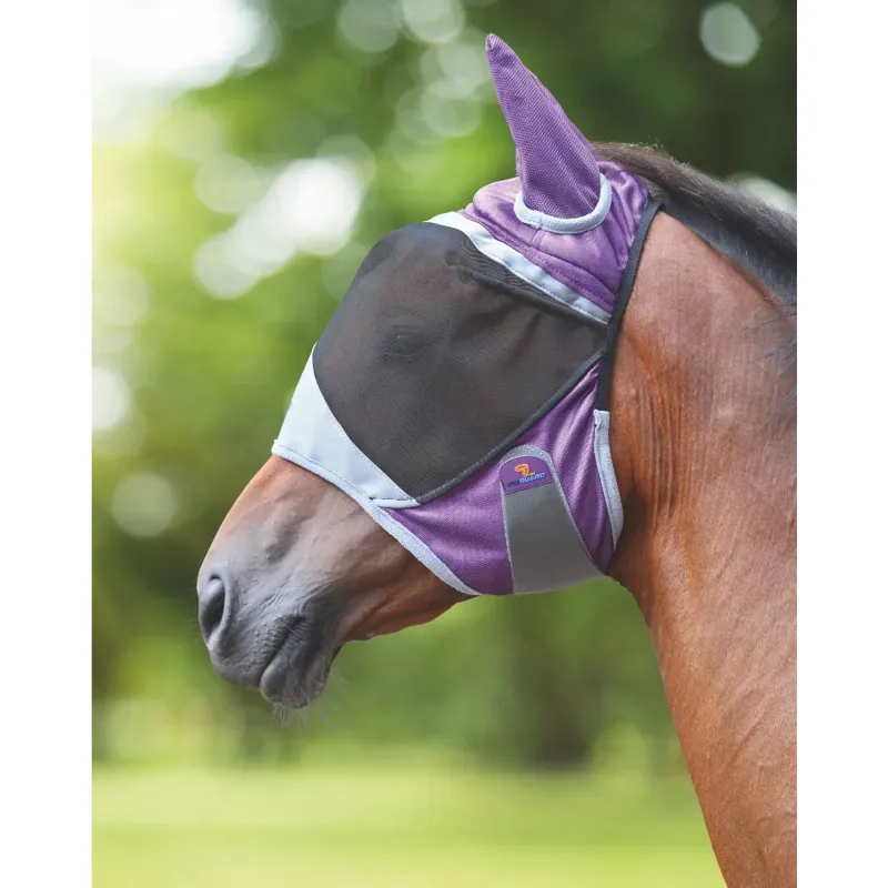 Shires Deluxe Fly Mask With Ears - Purple