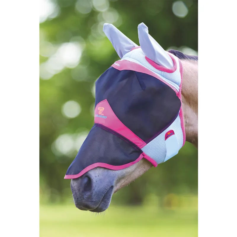 Shires Air Motion Fly Mask with Ears and Nose - Pink
