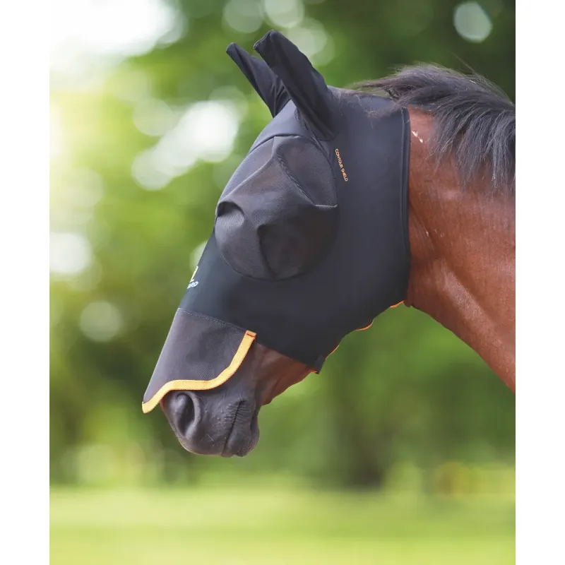 Shires Stretch Fly Mask with Nose - Jet